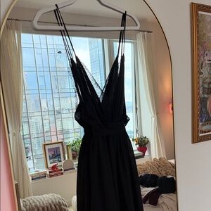 Elegant Black Backless Dress